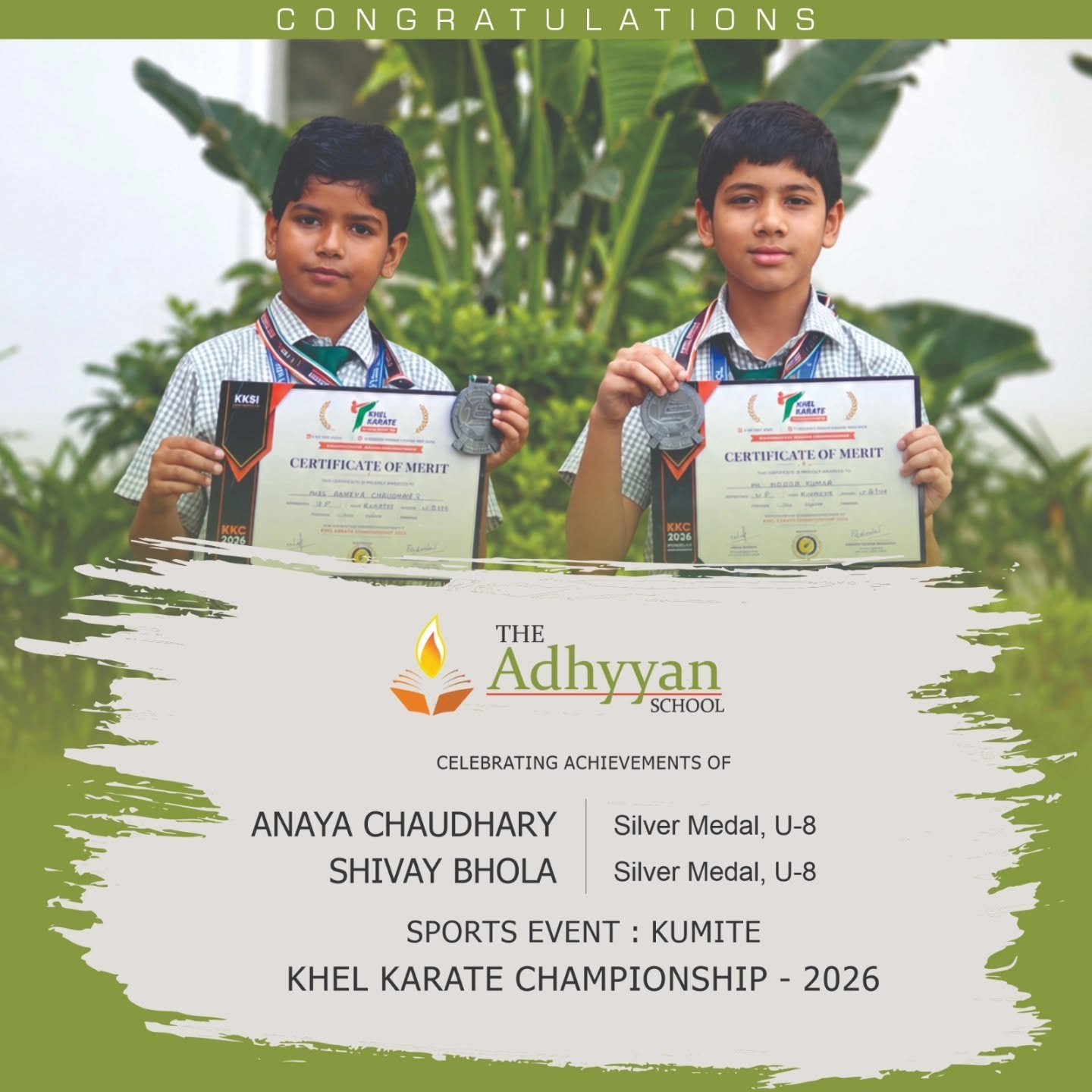 Karate students winning accolades at Kumite Khel Karate Championship - The Adhyyan School